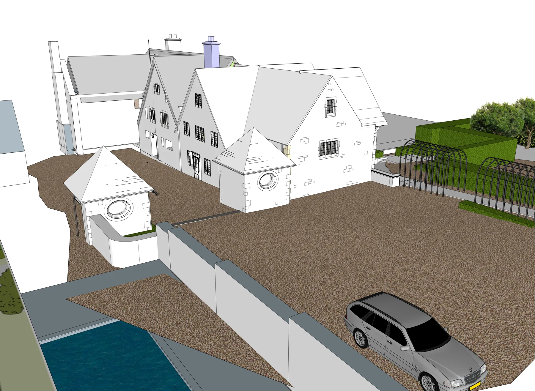 Architectural 3D model of proposed building