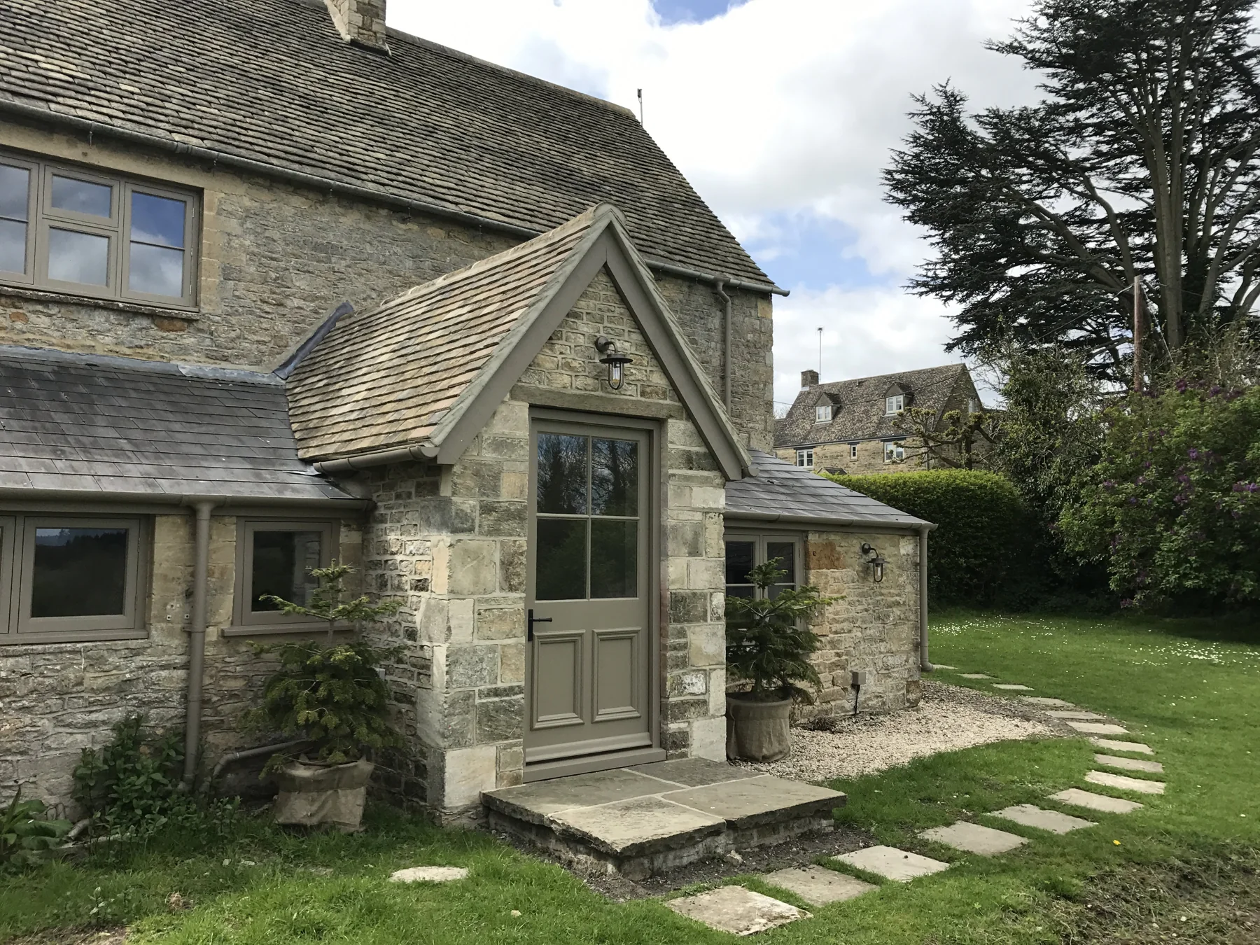 Cotswold stone entrance porch